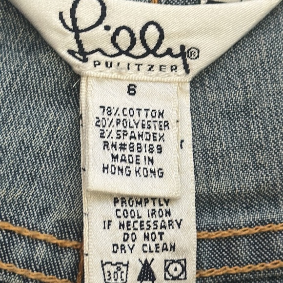 Lilly Pulitzer Patch Work Beaded Floral Denim Jeans Like New Rare Women’s Size 6 - Picture 11 of 15